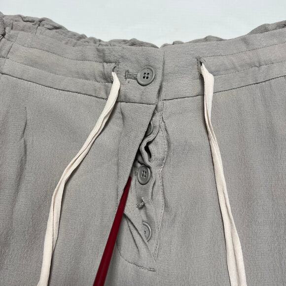 ARITZIA Wilfred Marais Pants SIZE M Gray High Rise Lightweight Pleated Button - Picture 8 of 11